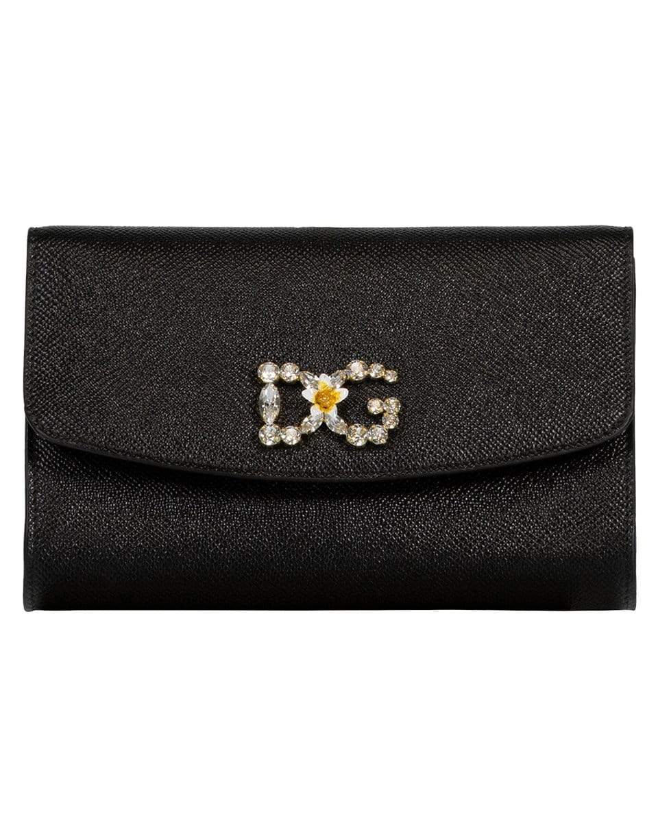 DOLCE & GABBANA-Black DG Girl Crossbody Wallet-BLACK