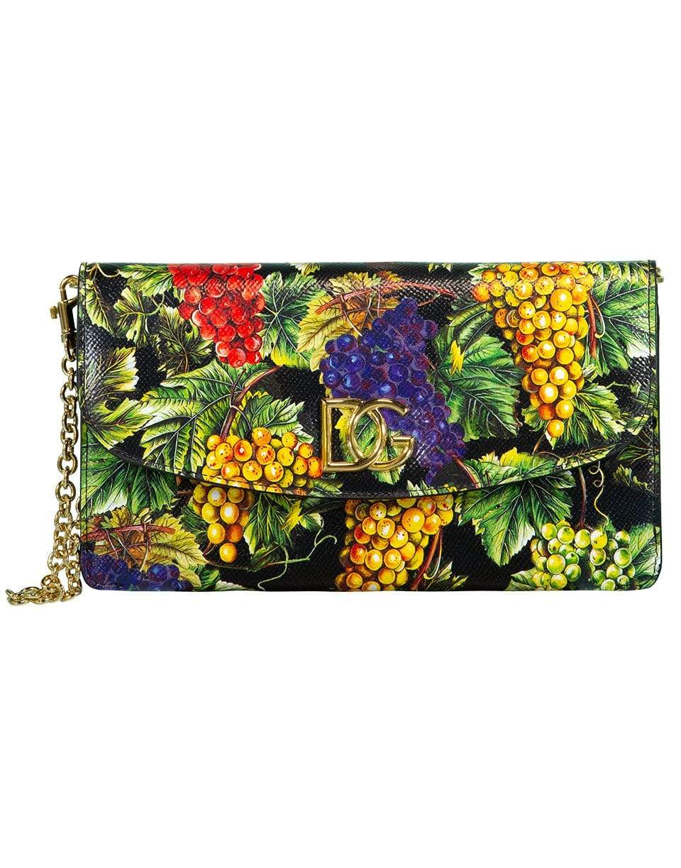 DOLCE & GABBANA-Printed DG Girl Wallet On A Chain-BLACK
