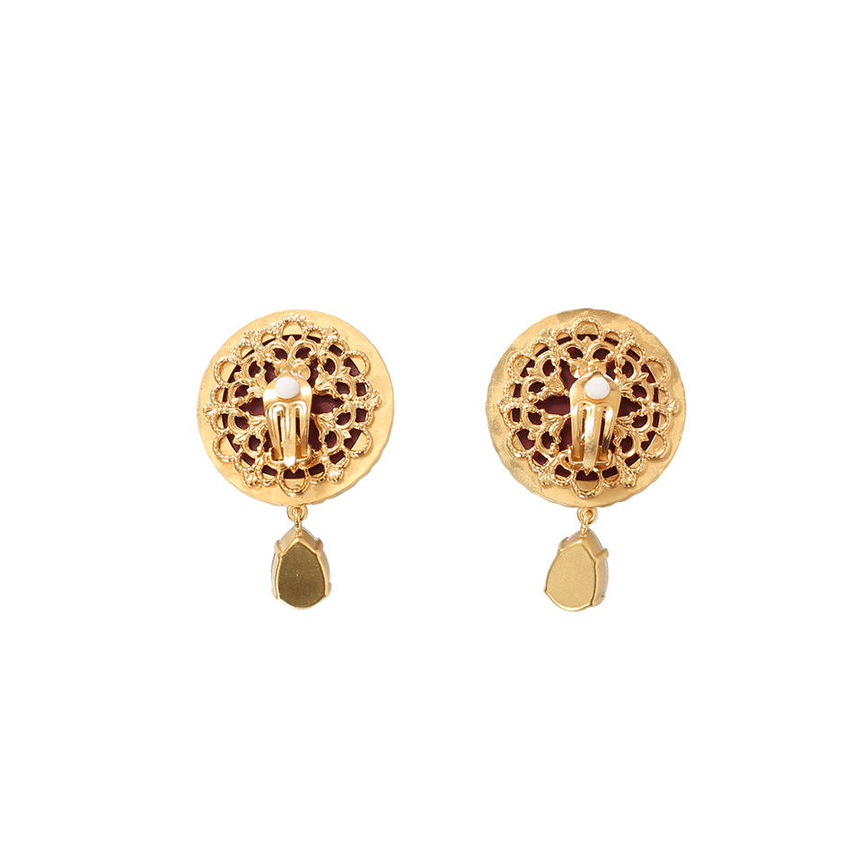 DOLCE & GABBANA-Enamel Clip Earrings-BLU/ORNG