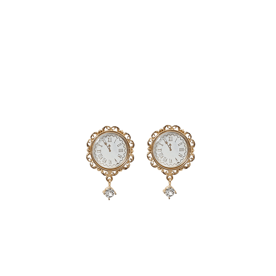 DOLCE & GABBANA-Clock Strikes Midnight Earrings-GOLD