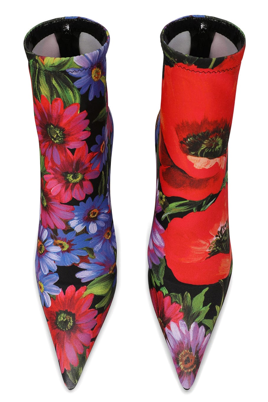 DOLCE & GABBANA-Pointed Toe Flower Bootie-