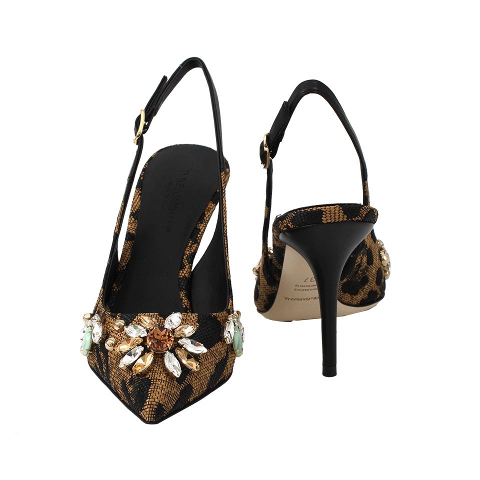 DOLCE & GABBANA-Bellucci Jewel Toe Slingback-