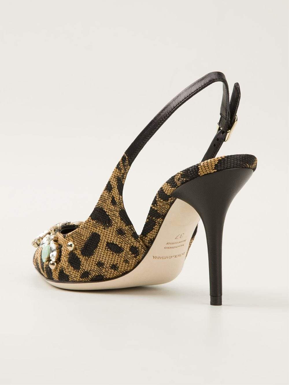 DOLCE & GABBANA-Bellucci Jewel Toe Slingback-