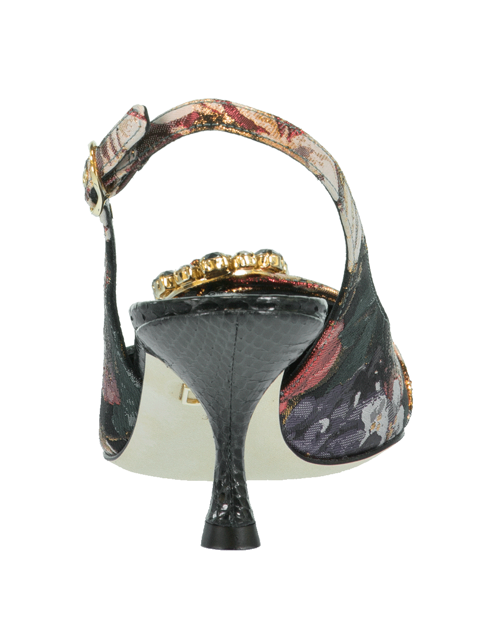 DOLCE & GABBANA-Floral Jacquard Slingback-