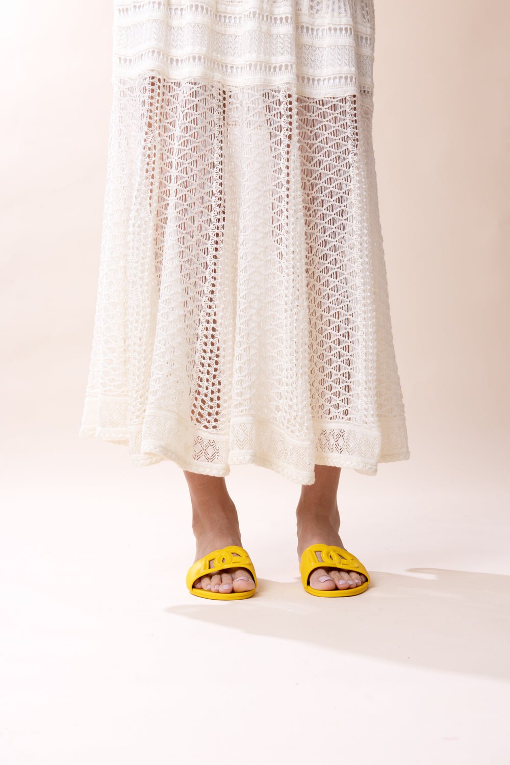 DOLCE & GABBANA-Beachwear Sliders - Giallo-