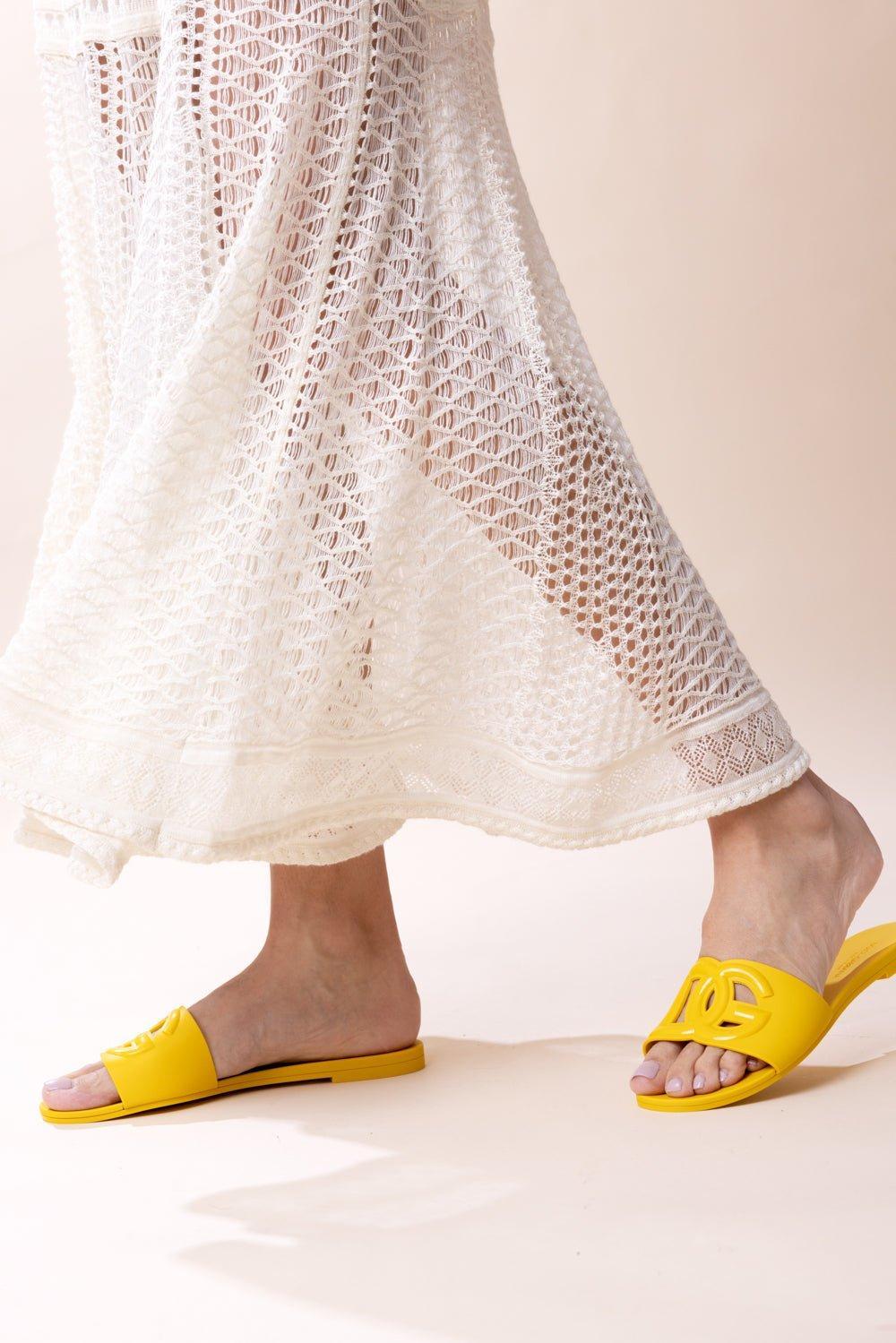 DOLCE & GABBANA-Beachwear Sliders - Giallo-