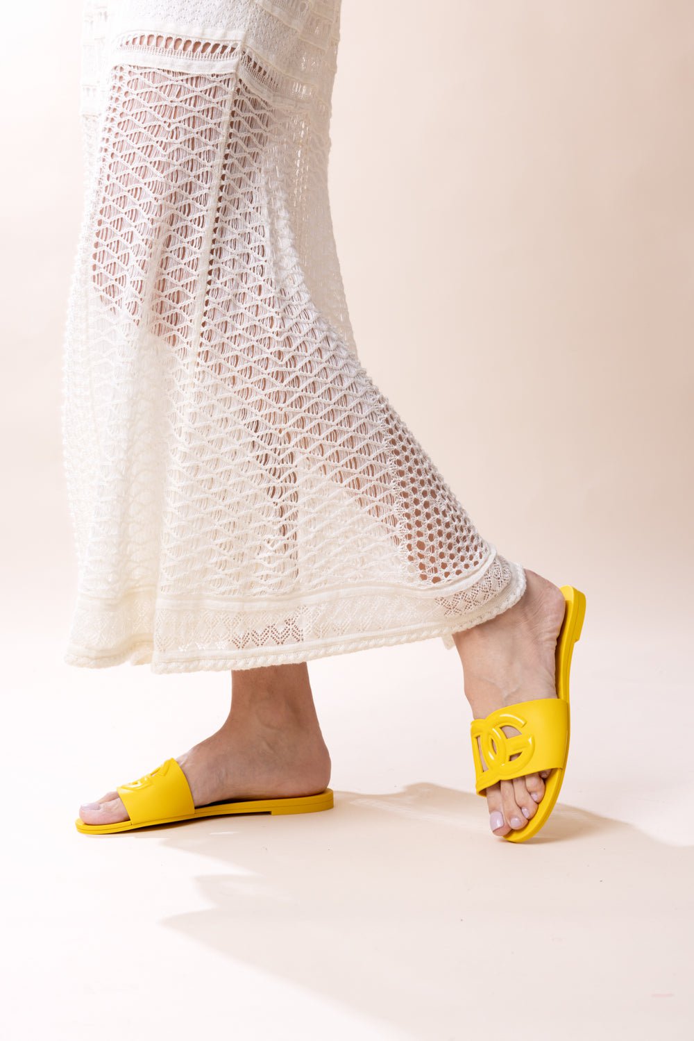 DOLCE & GABBANA-Beachwear Sliders - Giallo-