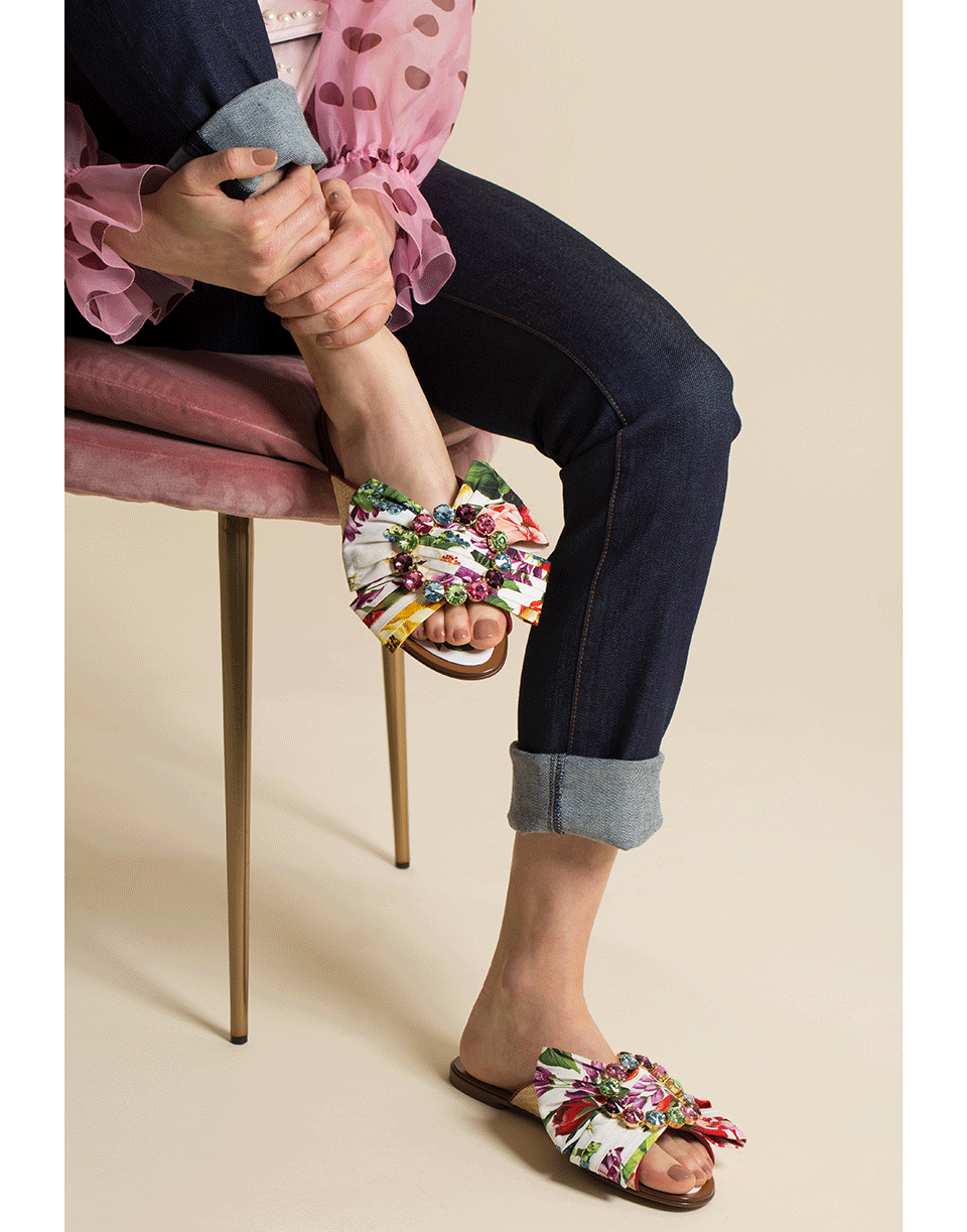 DOLCE & GABBANA-Bianca Printed Slide-