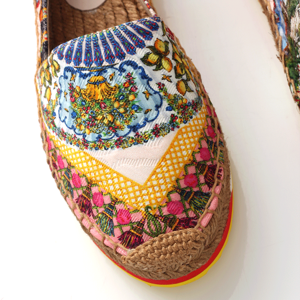 DOLCE & GABBANA-Brocade Print Espadrille-