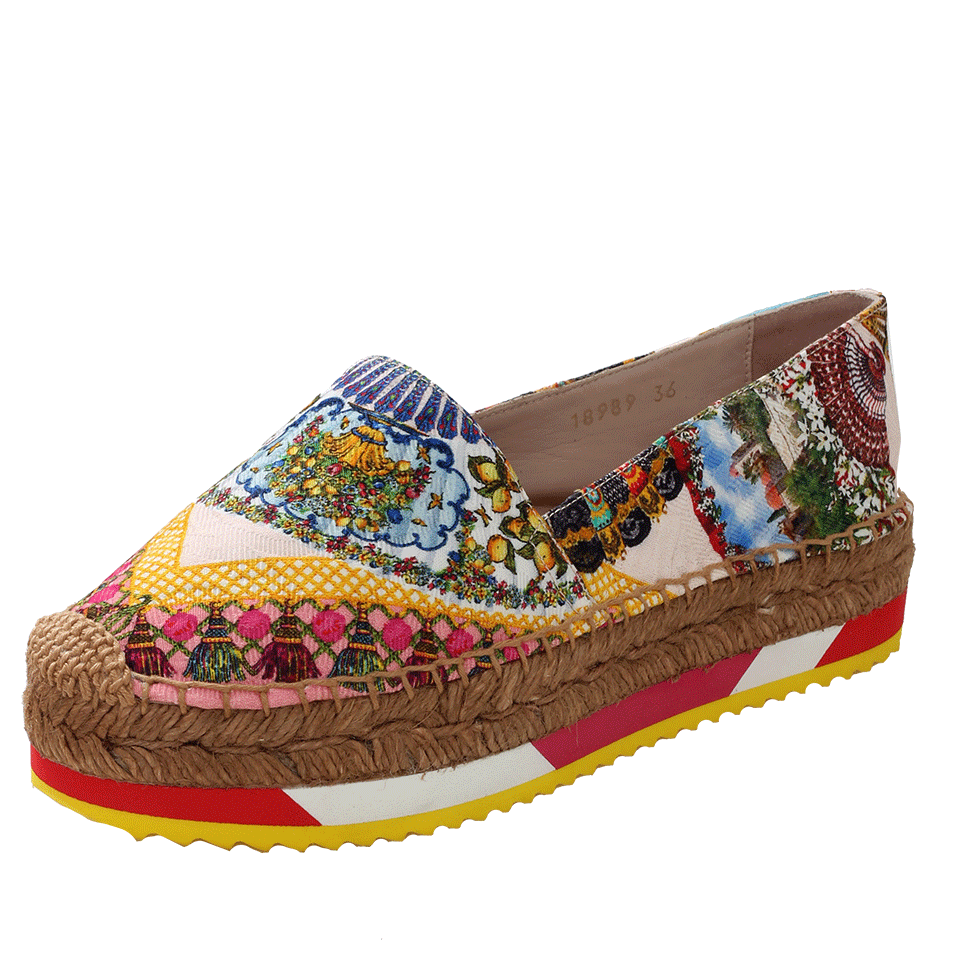 DOLCE & GABBANA-Brocade Print Espadrille-