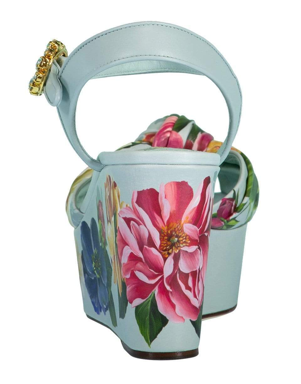 DOLCE & GABBANA-Floral Printed Platform Wedge-