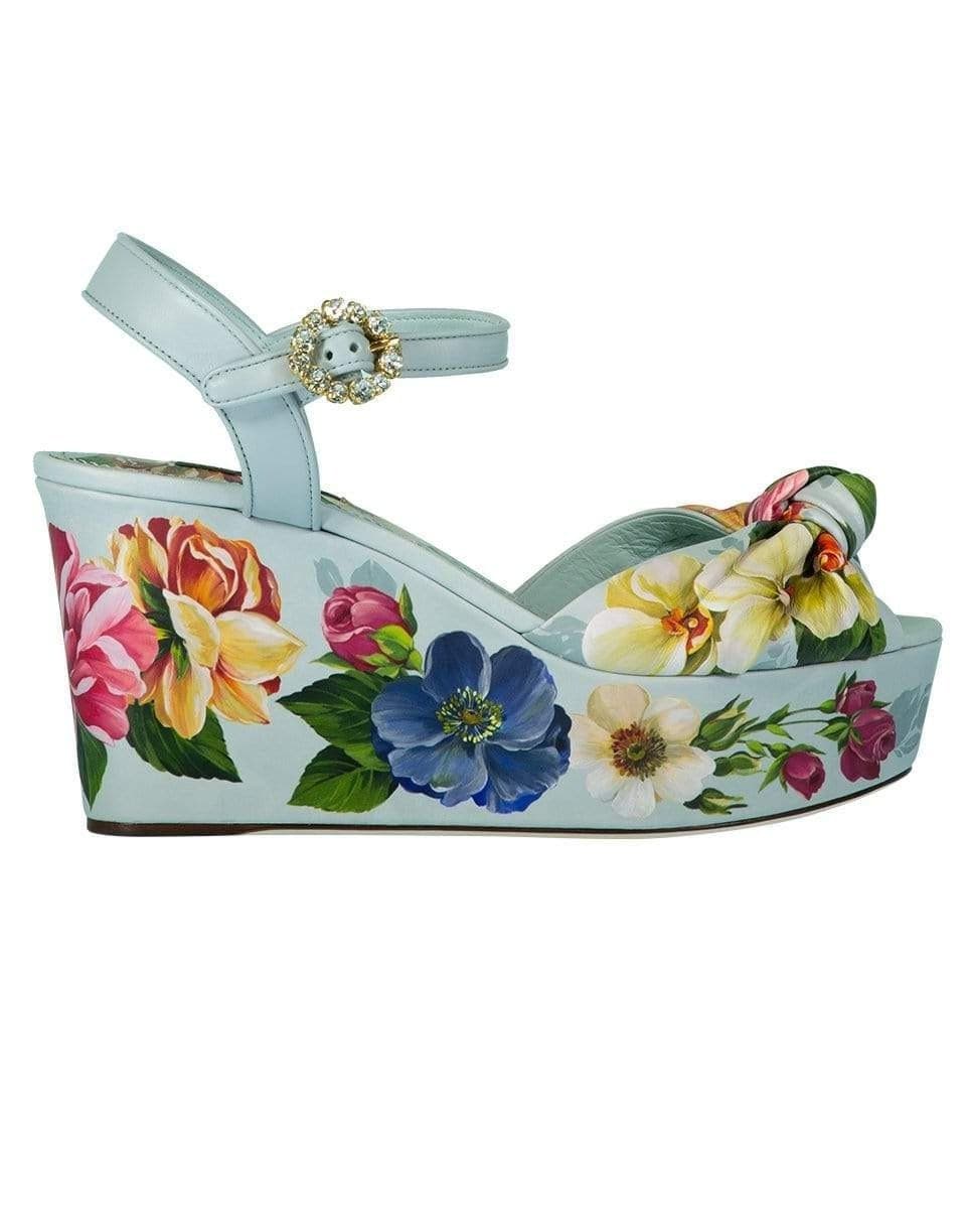 DOLCE & GABBANA-Floral Printed Platform Wedge-