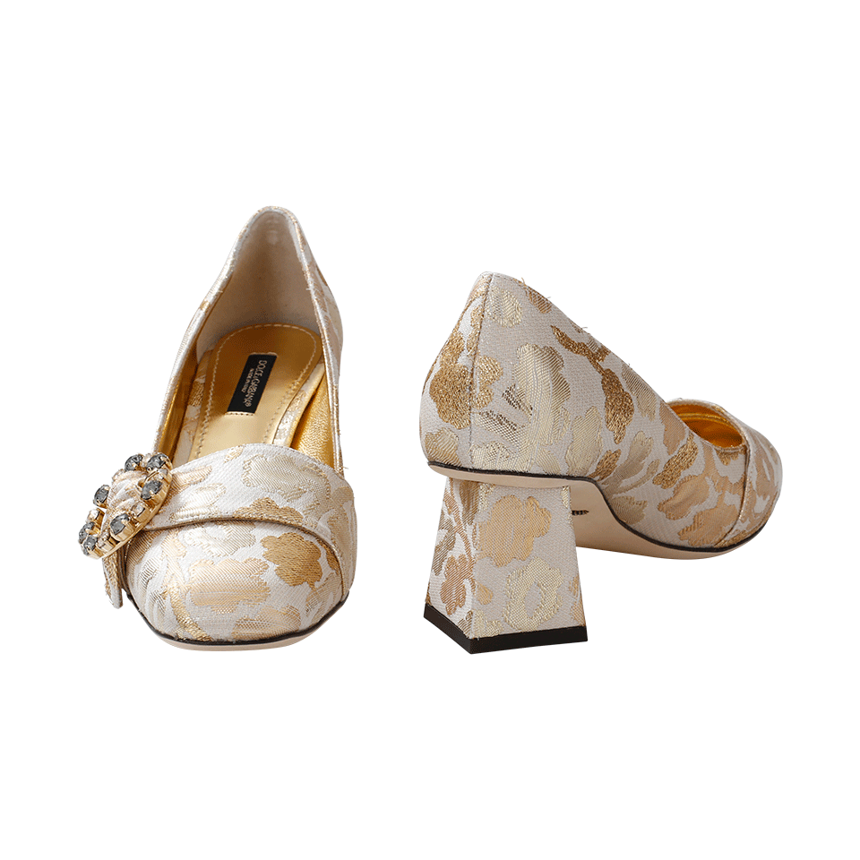 DOLCE & GABBANA-Jacquard Pyramid Heels-