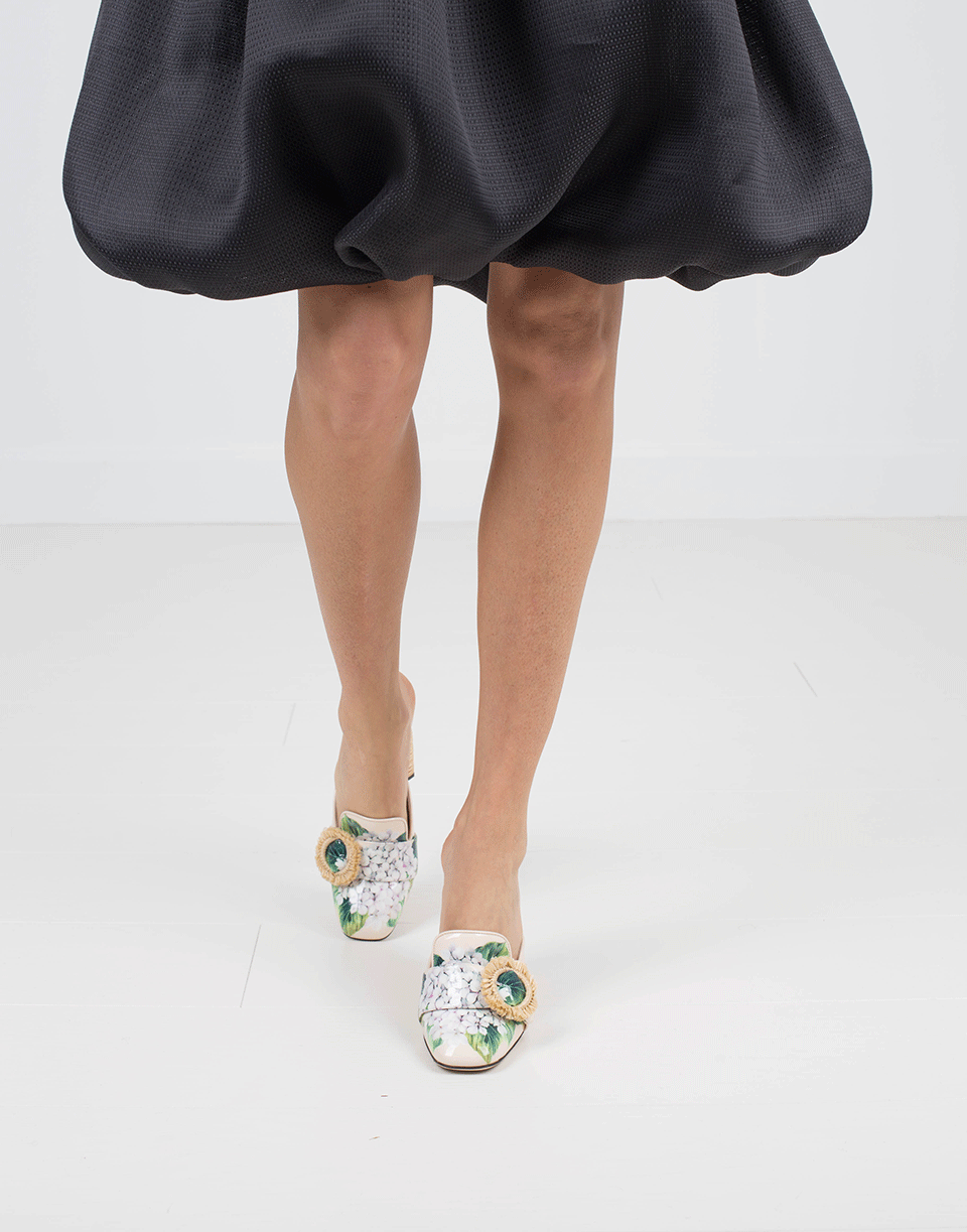 DOLCE & GABBANA-Rattan Block Heel Mule-