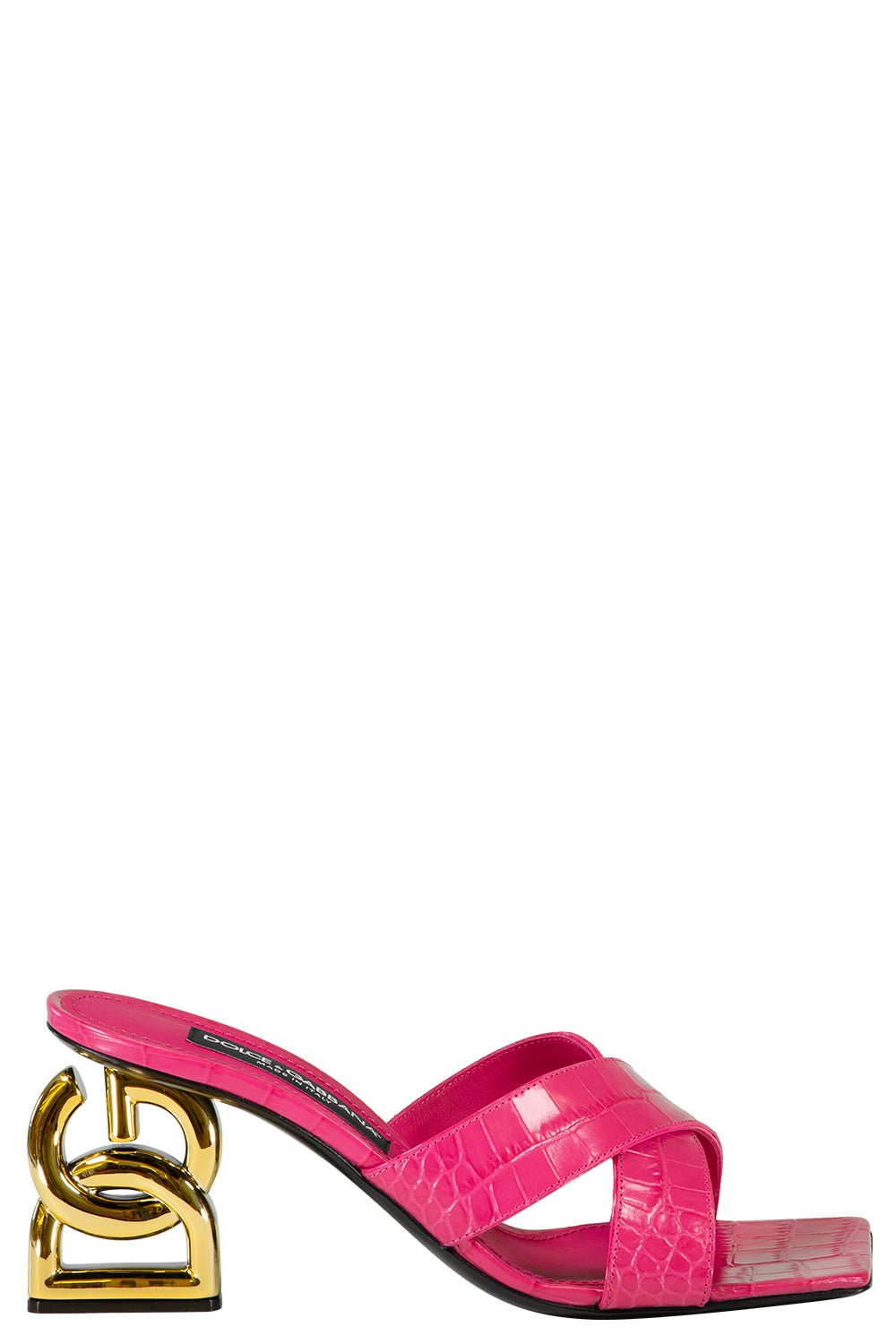 DOLCE & GABBANA-Croc Logo Mule-