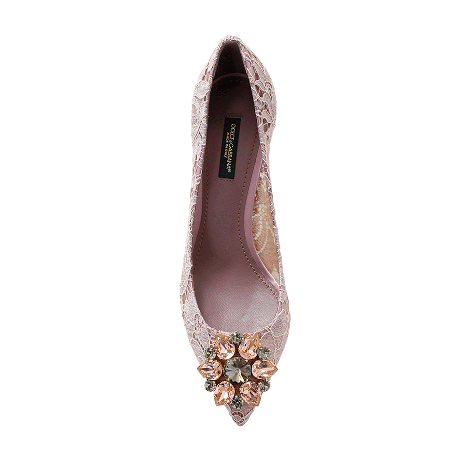 DOLCE & GABBANA-Lace Jewel Toe Pump-
