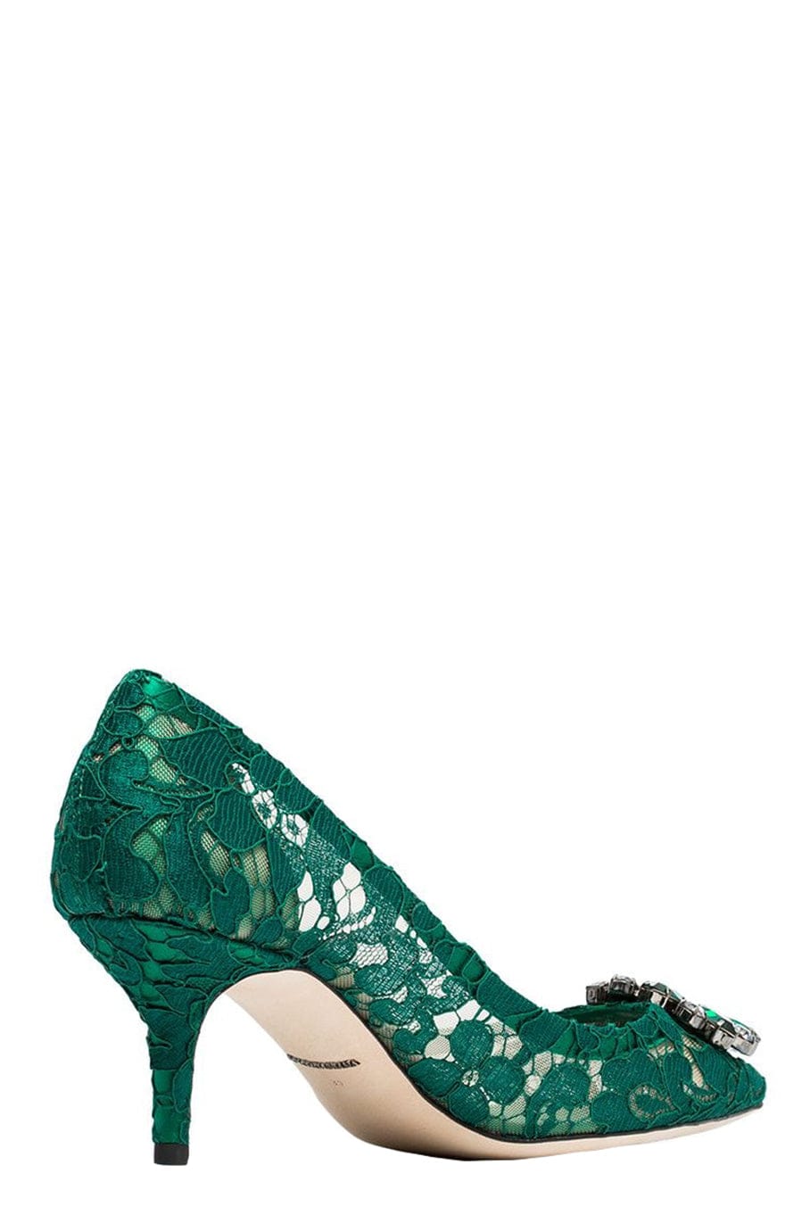 DOLCE & GABBANA-Lace Heel with Brooch-