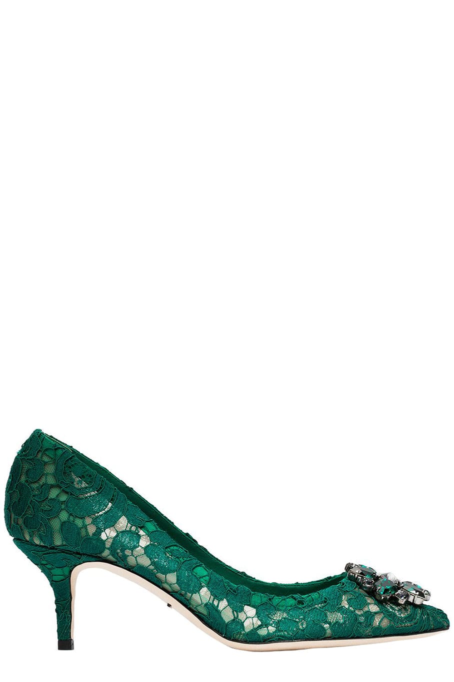 DOLCE & GABBANA-Lace Heel with Brooch-
