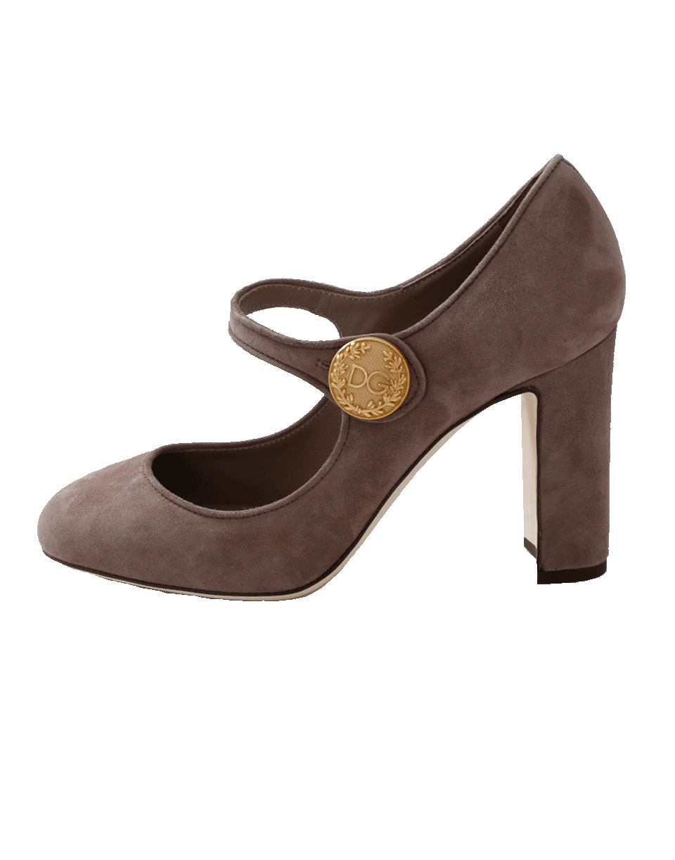 DOLCE & GABBANA-Suede Mary Jane Shoe-