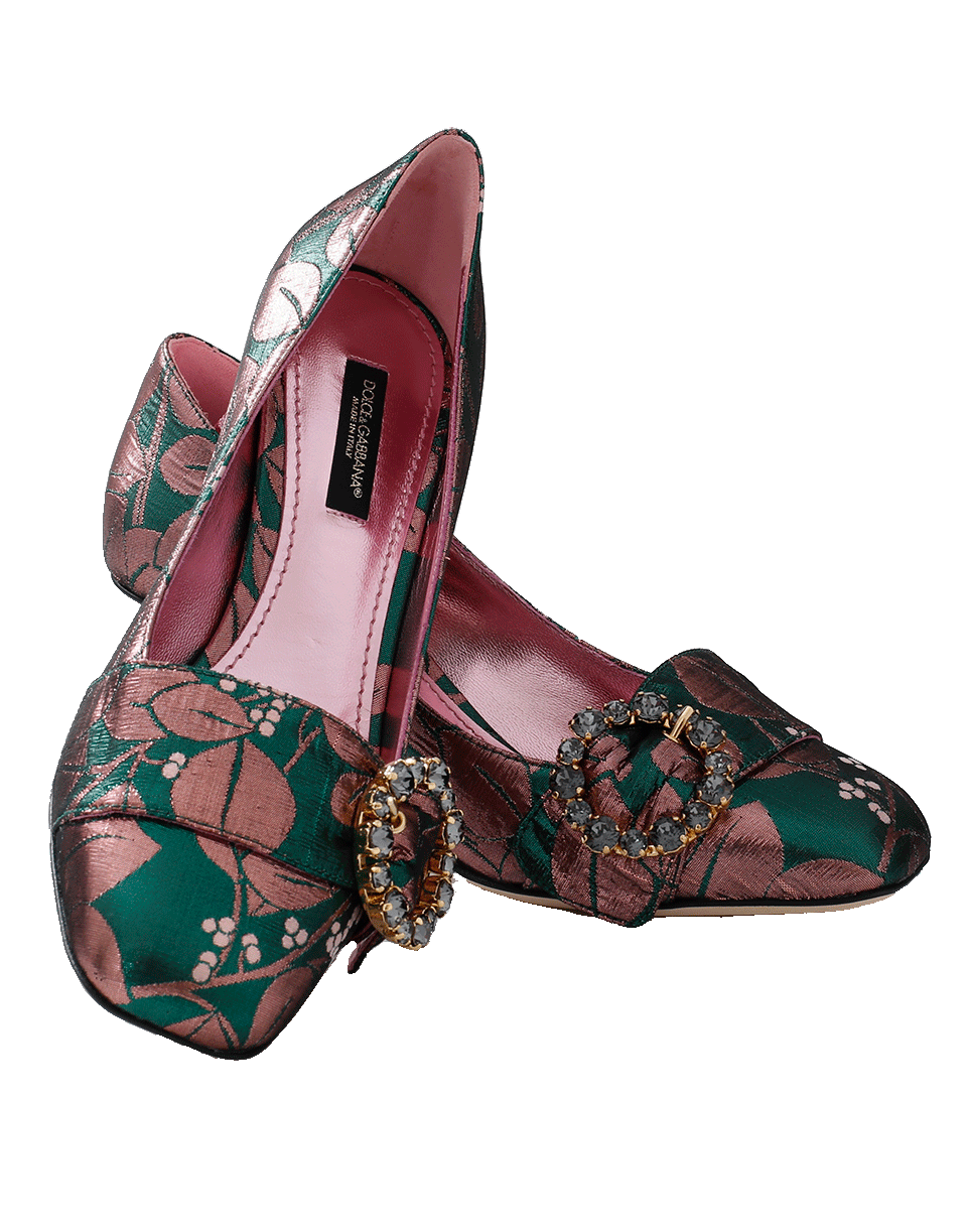 DOLCE & GABBANA-Jeweled Buckle Diamond Pump-