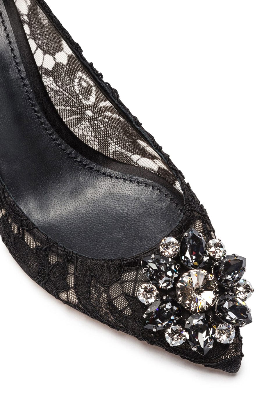 DOLCE & GABBANA-Lace Heel With Brooch-