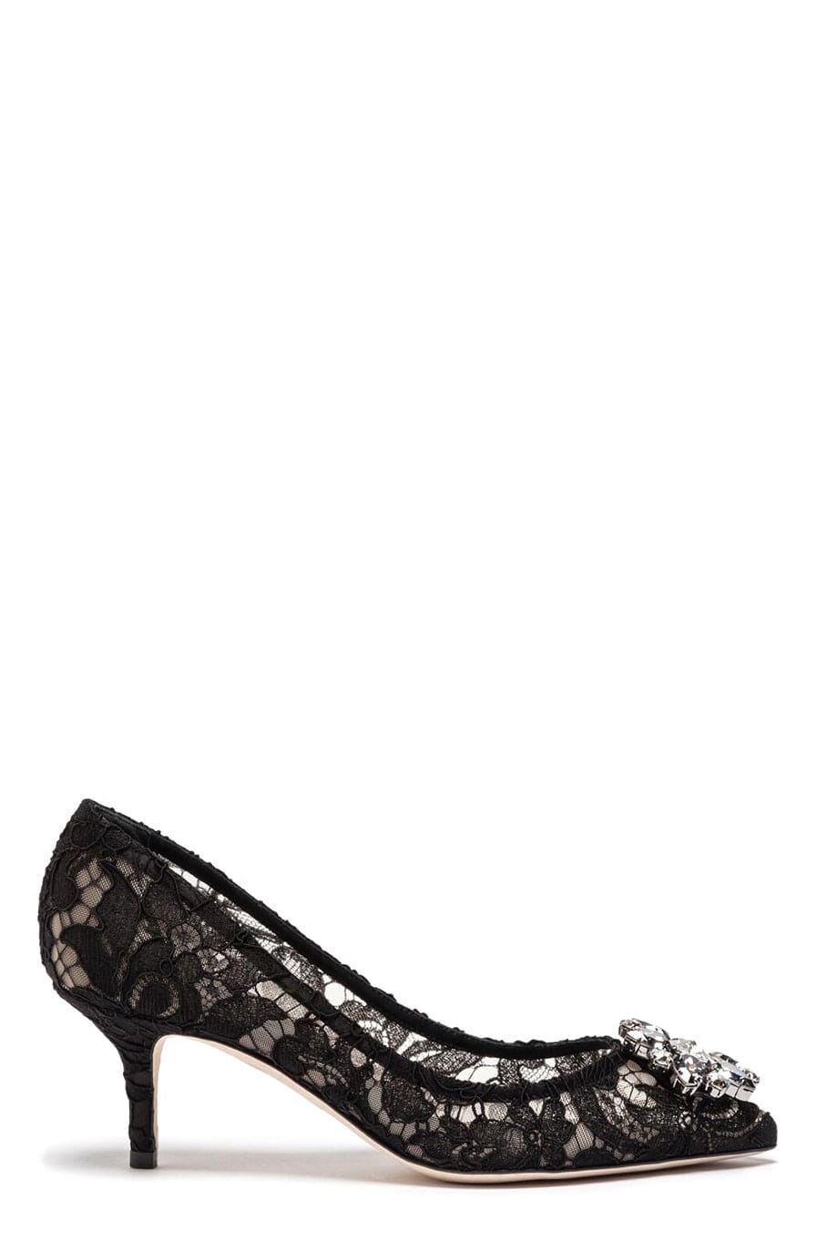 DOLCE & GABBANA-Lace Heel With Brooch-