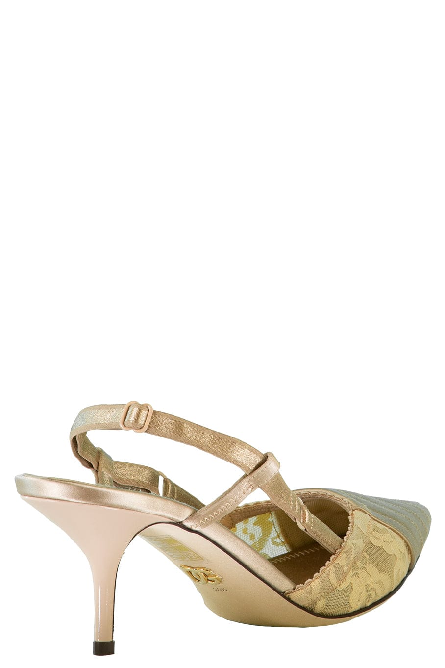 DOLCE & GABBANA-Satin And Lace Slingback-