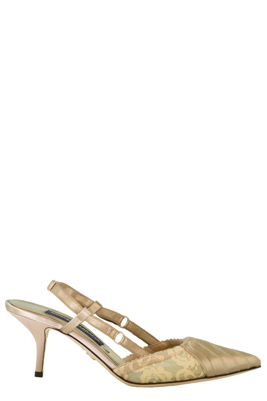 DOLCE & GABBANA-Satin And Lace Slingback-