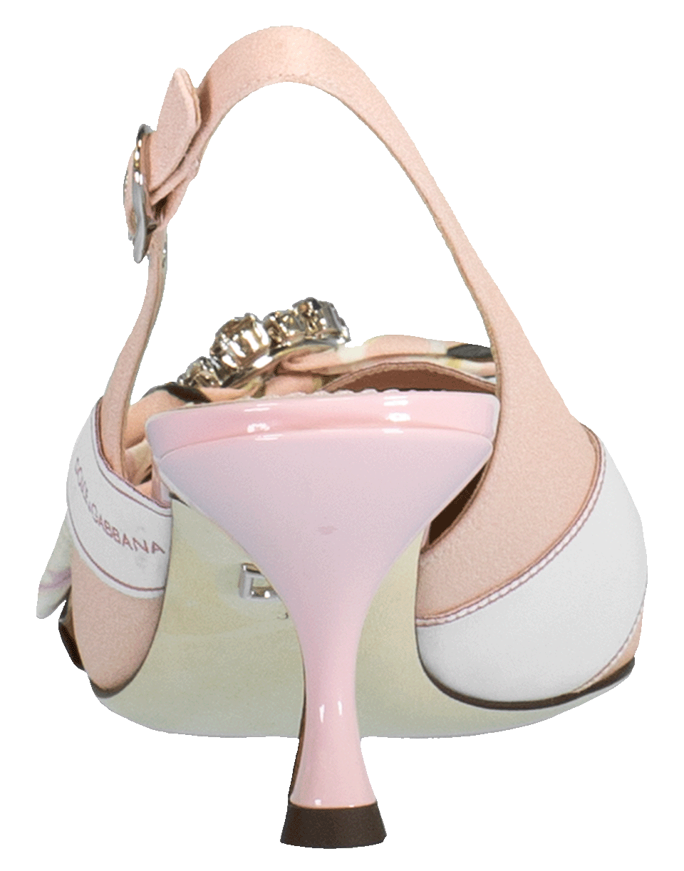 DOLCE & GABBANA-Lily Print Slingback Pump-
