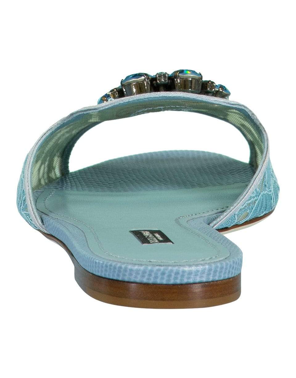 DOLCE & GABBANA-Acqua Jewel Bianca Flat Sandal-