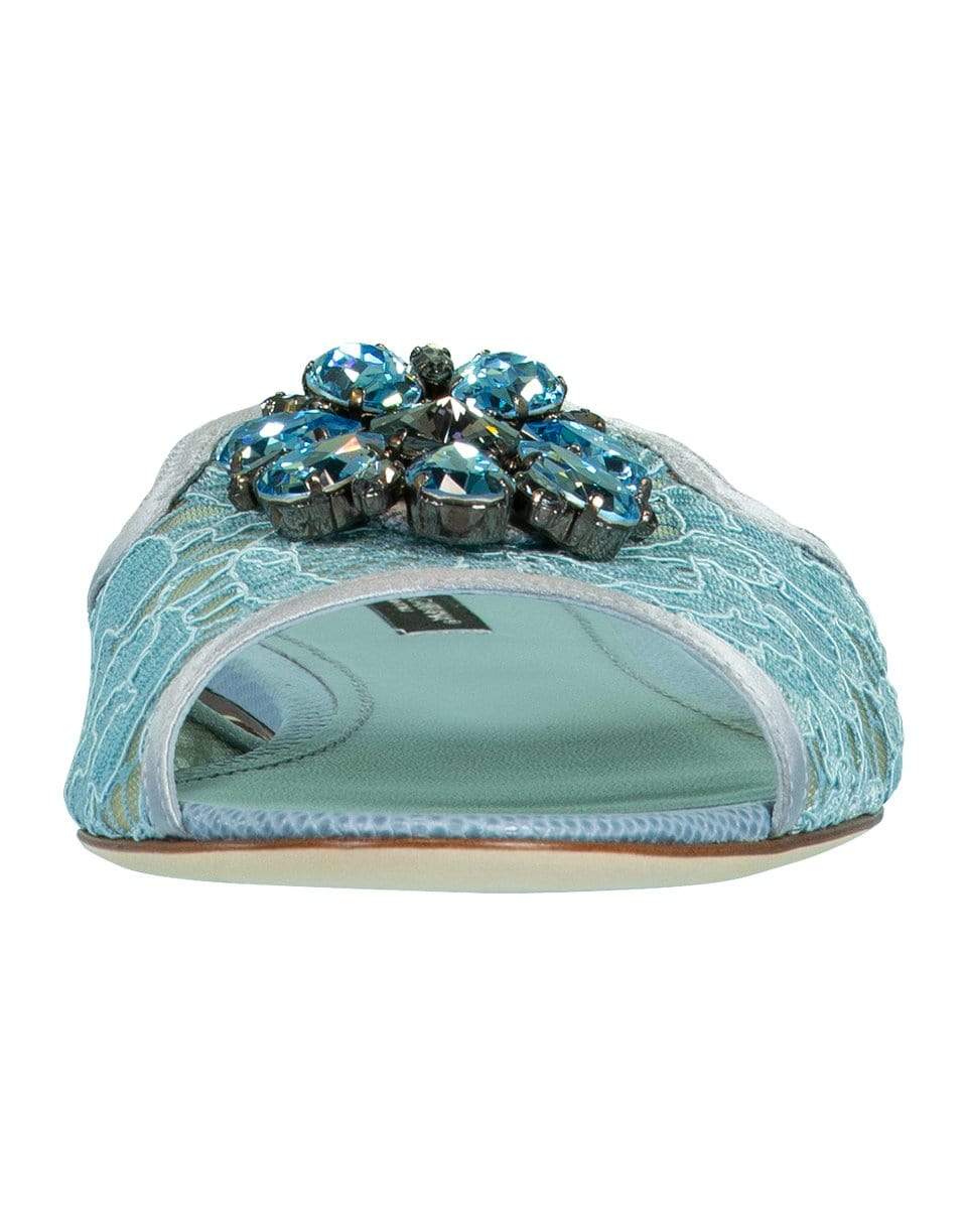 DOLCE & GABBANA-Acqua Jewel Bianca Flat Sandal-