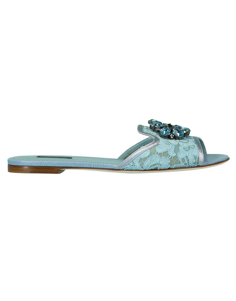 DOLCE & GABBANA-Acqua Jewel Bianca Flat Sandal-