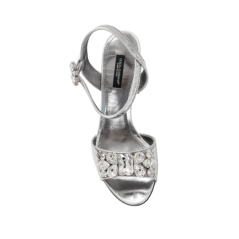 DOLCE & GABBANA-Crystal Silver Sandal-