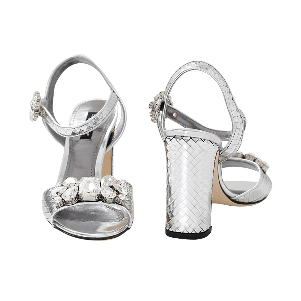 DOLCE & GABBANA-Crystal Silver Sandal-
