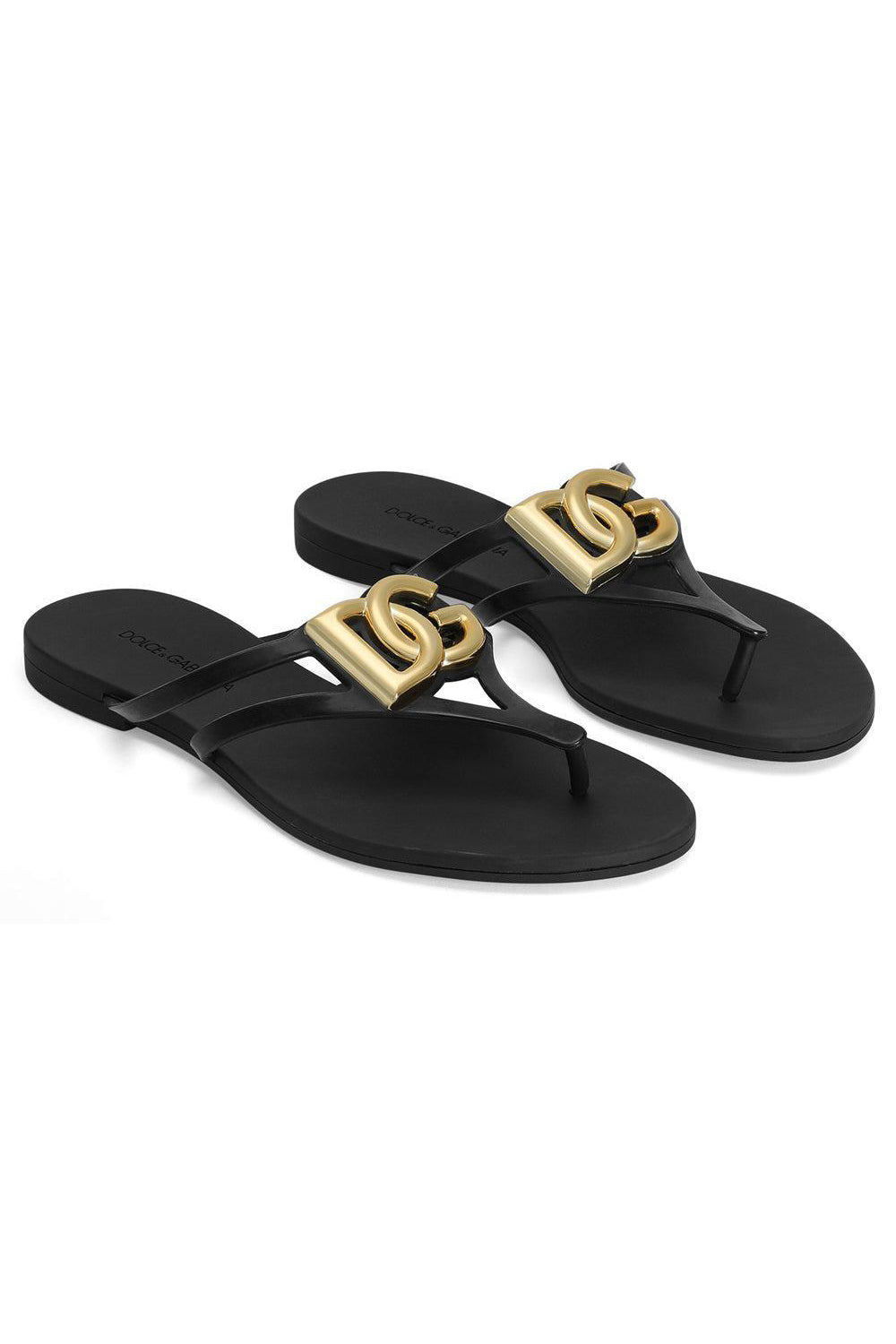 Rubber Thong Sandal - Black-BLACK-36-SHOESANDAL-DOLCE & GABBANA