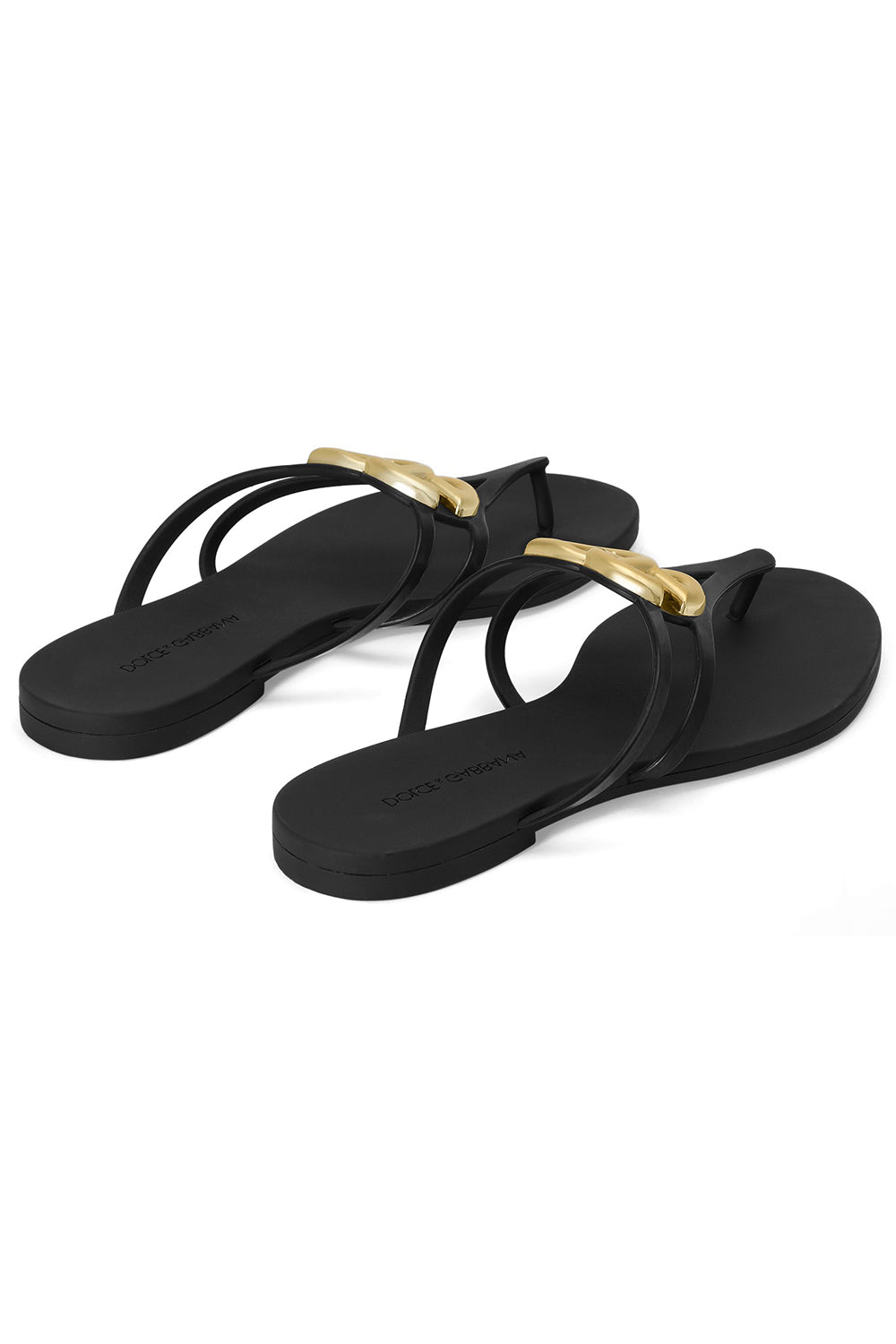 Rubber Thong Sandal - Black-BLACK-36-SHOESANDAL-DOLCE & GABBANA