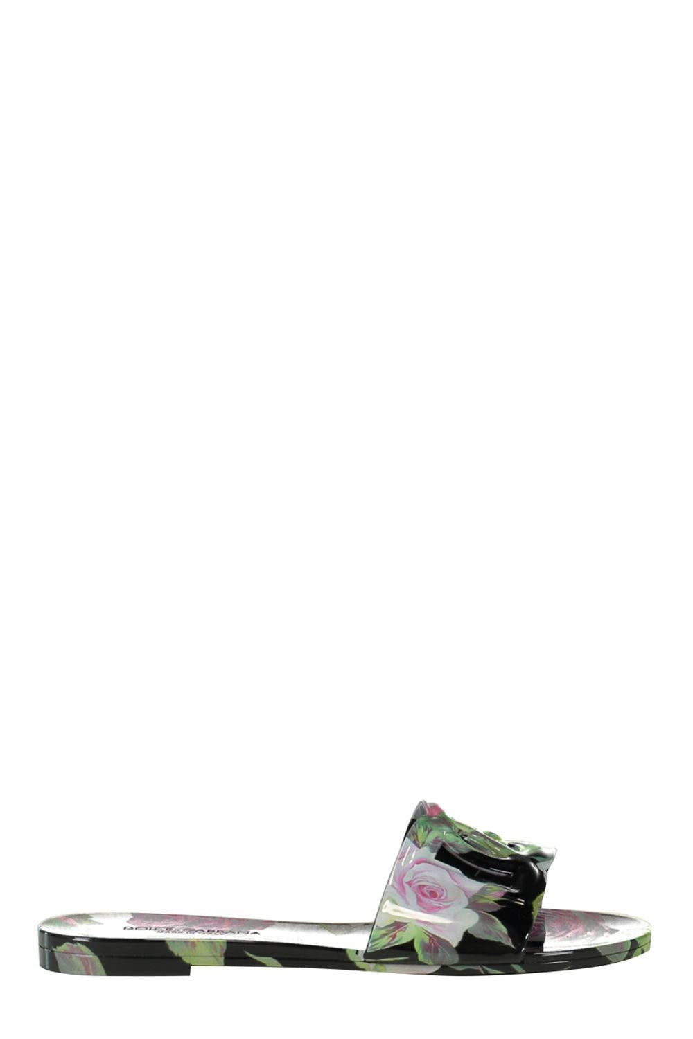 Beachwear Sliders - Black Floral-BLACK FLORAL-37-SHOESANDAL-DOLCE & GABBANA