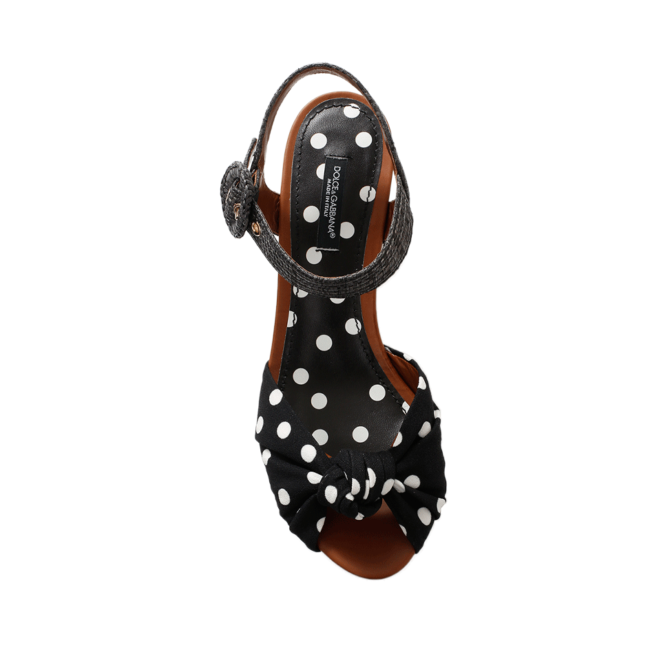 DOLCE & GABBANA-Polka Dot Cork Wedge-