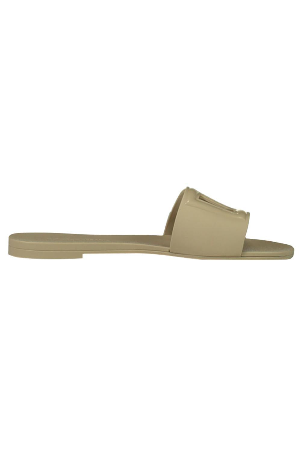 DG Logo Slide Sandal - Beige-BROWN-35-SHOESANDAL-DOLCE & GABBANA