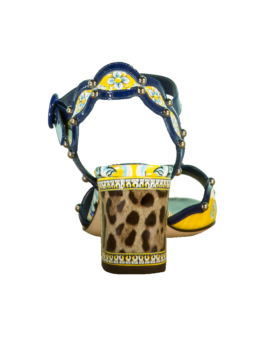 DOLCE & GABBANA-Maiolica Print Patent Sandal-