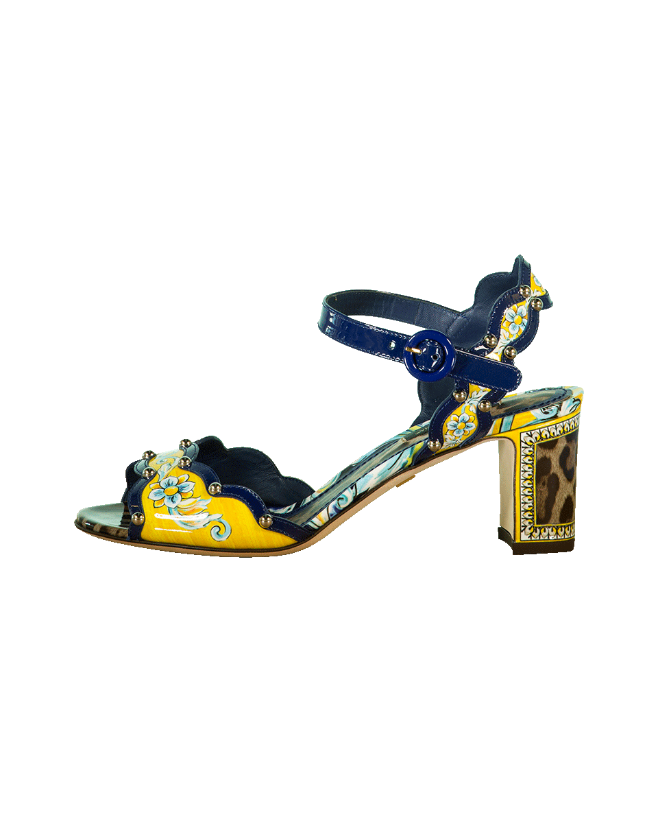 DOLCE & GABBANA-Maiolica Print Patent Sandal-