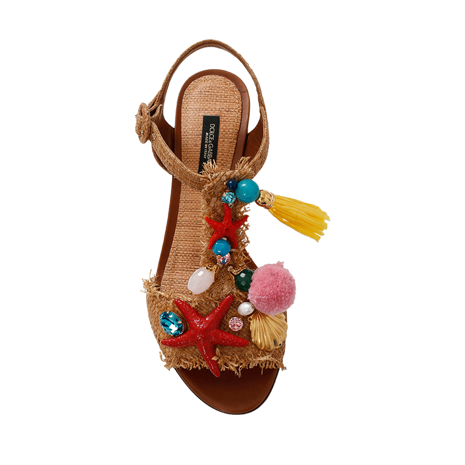 DOLCE & GABBANA-Nautical Raffia Sandal-