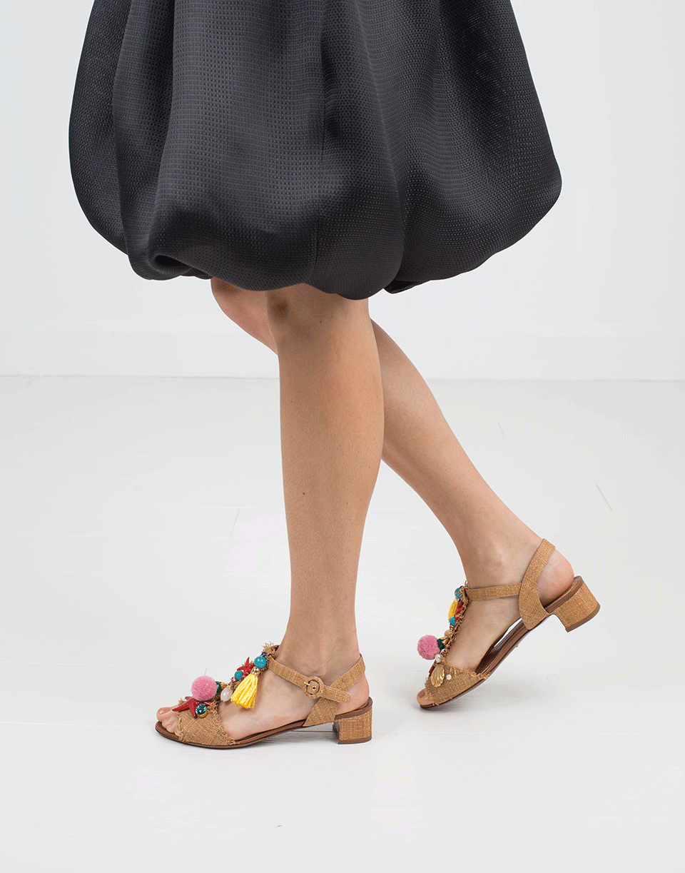 DOLCE & GABBANA-Nautical Raffia Sandal-