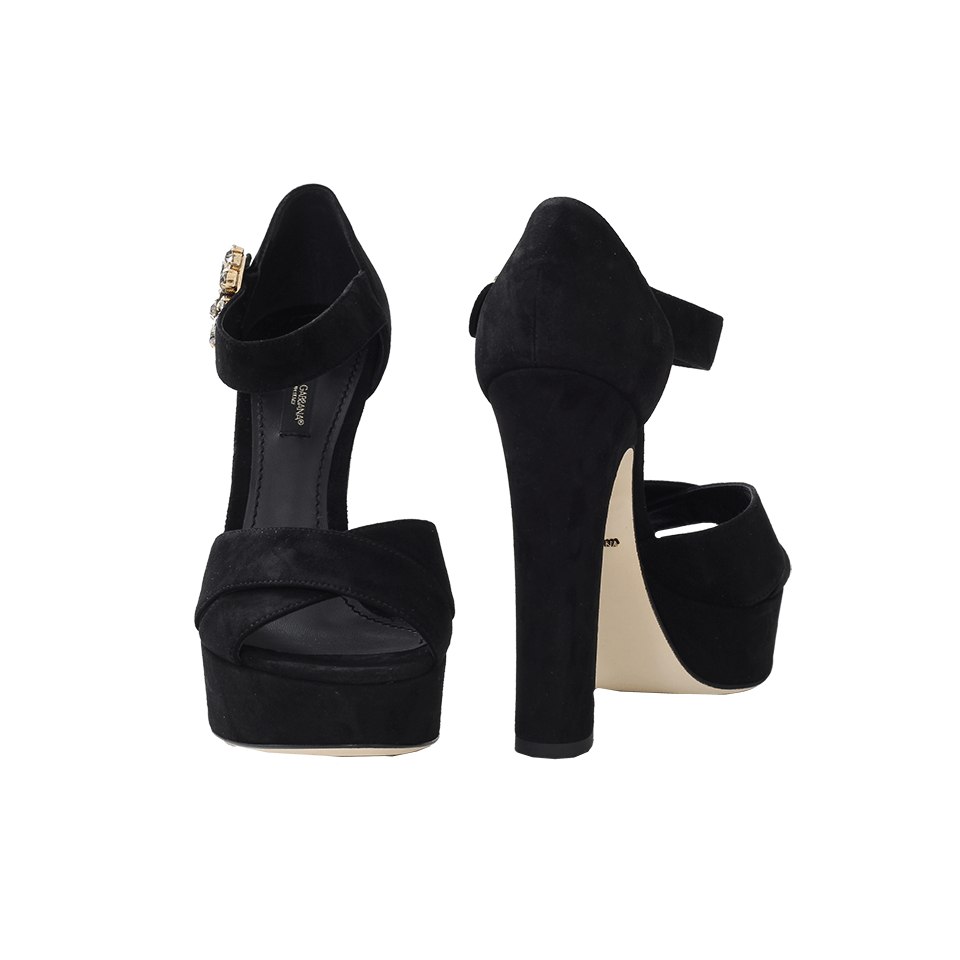 DOLCE & GABBANA-Suede Platform Sandal-
