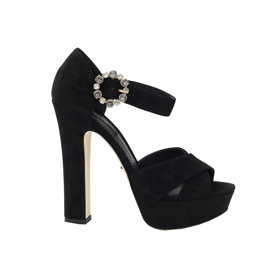 DOLCE & GABBANA-Suede Platform Sandal-