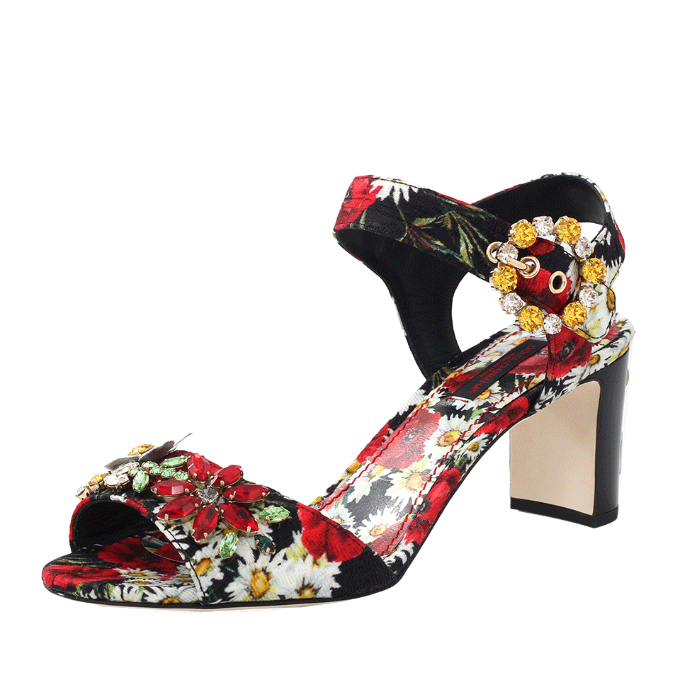 DOLCE & GABBANA-Jeweled Brocade Heel-