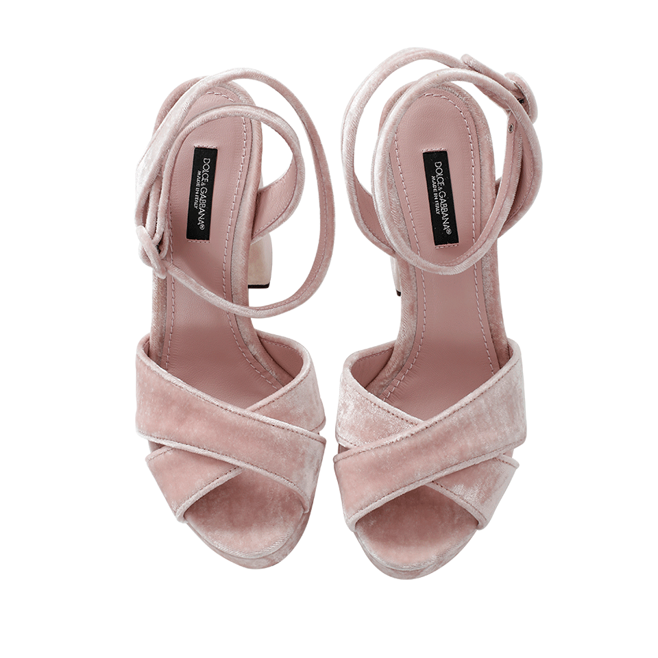 DOLCE & GABBANA-Velvet Platform Sandal-