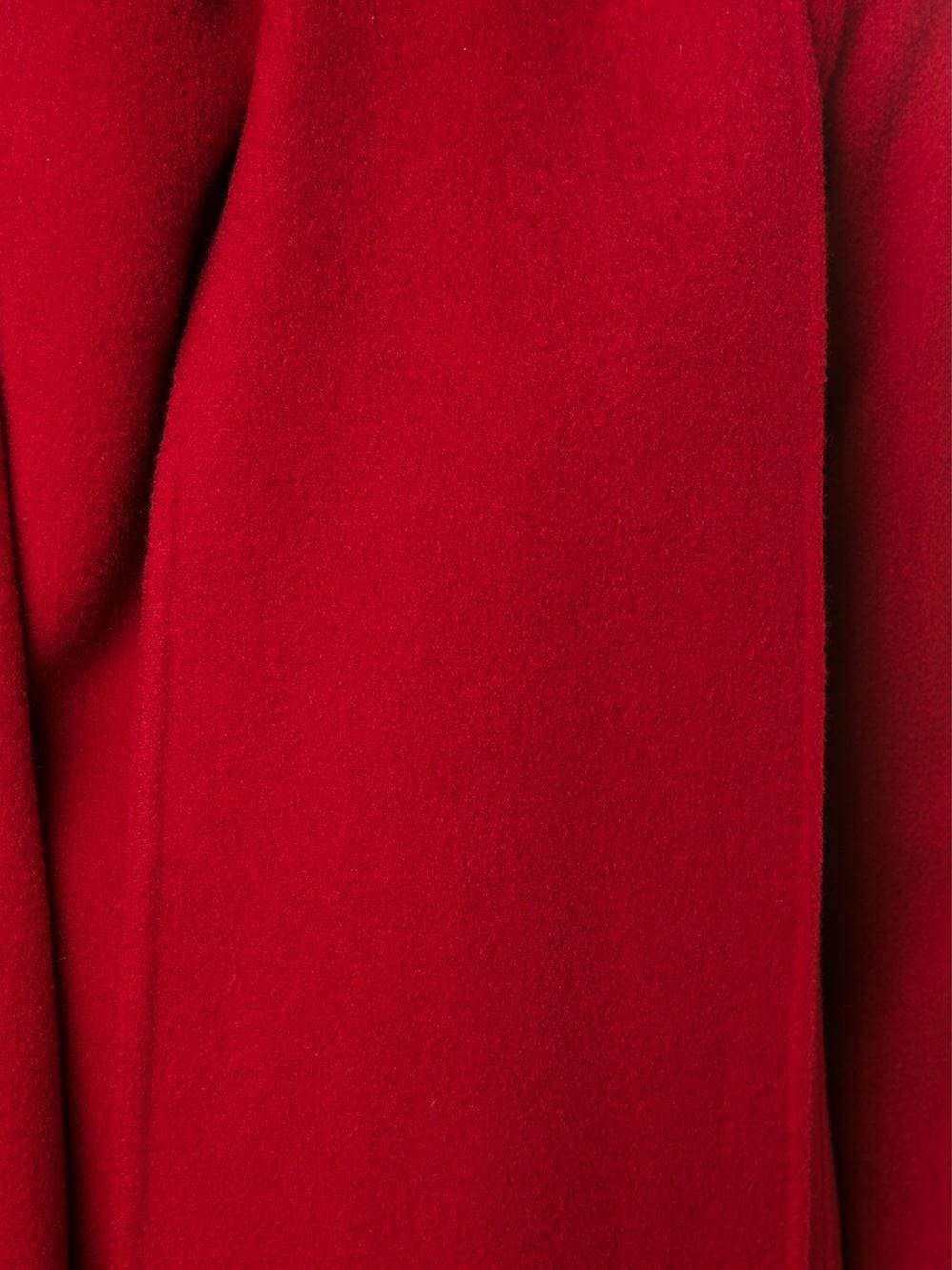 DONNA KARAN-Draped Cashmere Coat-DK CHRRY