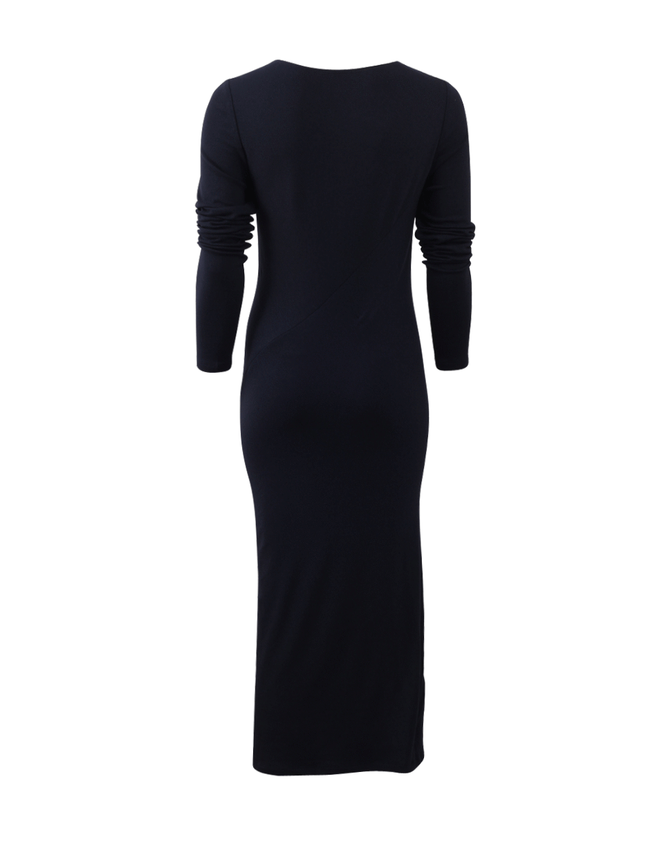 DONNA KARAN-Fitted Drape Dress-