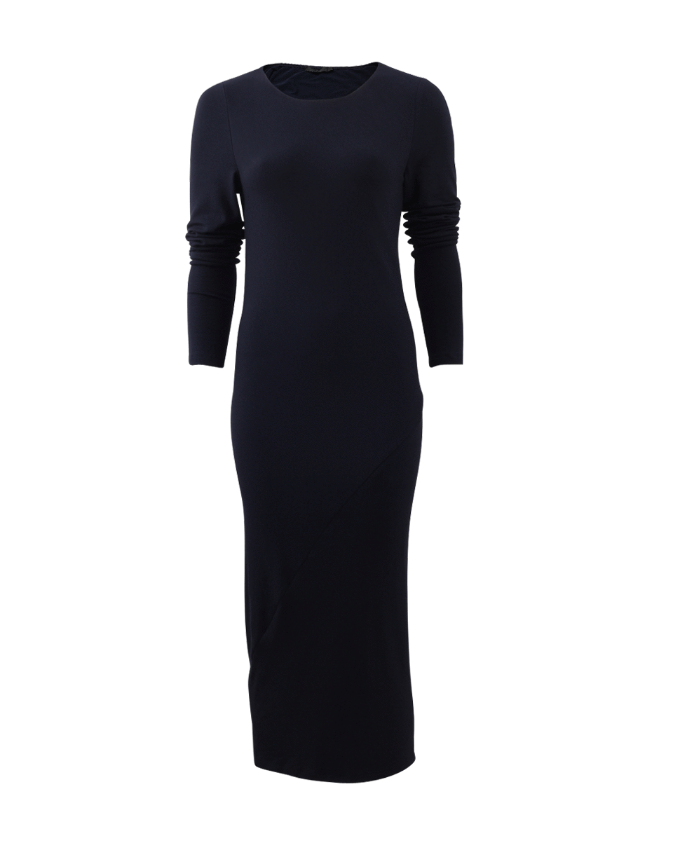DONNA KARAN-Fitted Drape Dress-